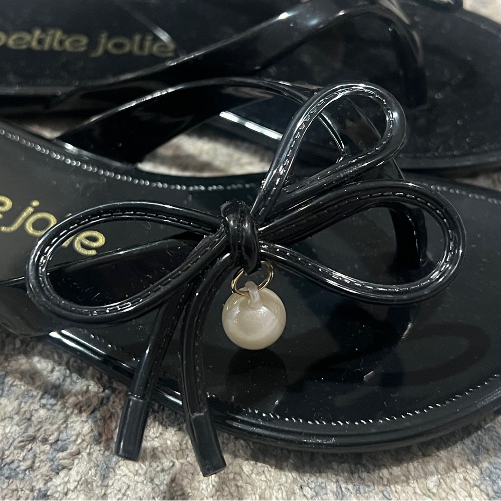 NEW Petite Jolie Glossy Black Sandals - Picture 5 of 6